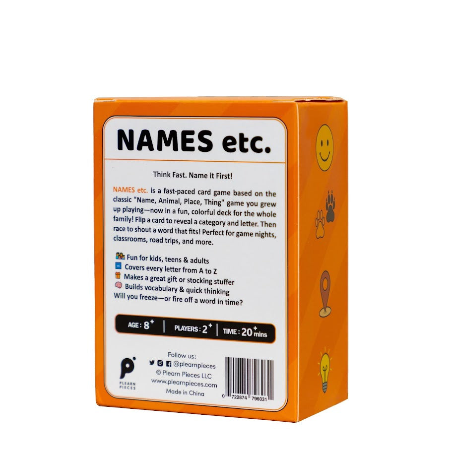 Names etc – Fast-Paced Family Card Game