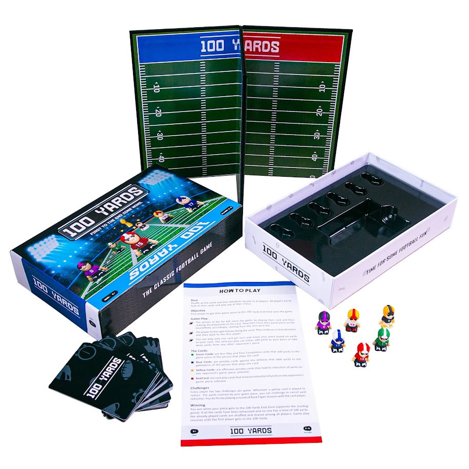 100 Yards Football Board Game - 2nd Edition | 2 to 6 Players | School, Birthday for Kids | Classroom and Family Games | Ages 6+ |