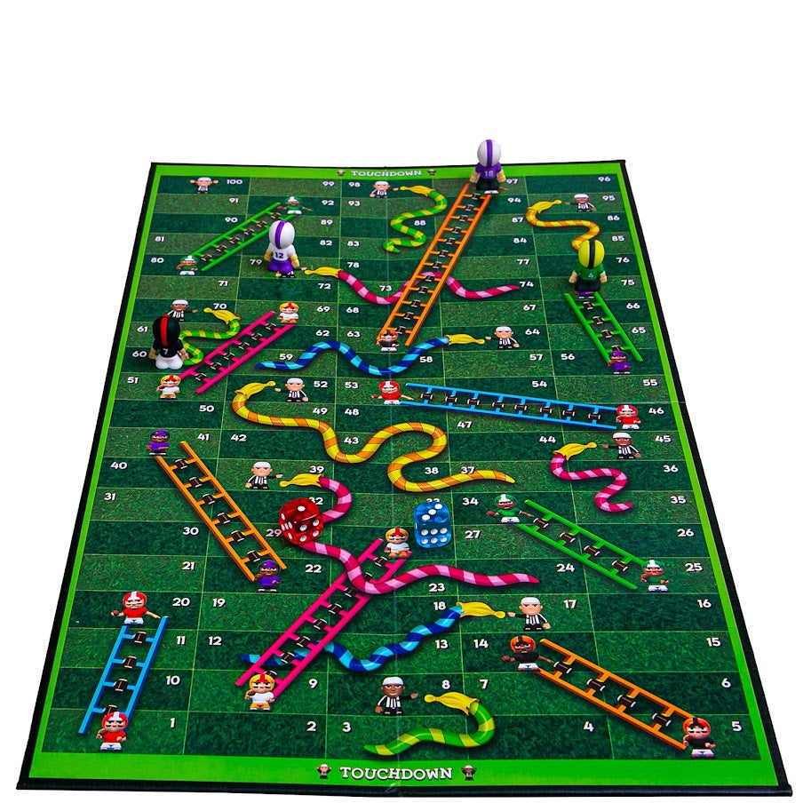 Touchdown - Passes & Flags Board Game | 2 to 4 Players | Preschool Classroom Games | Ages 3+ | Up and Down Football Game |